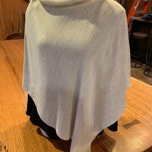 Silk Ivory Silver Poncho